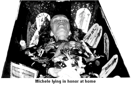Michele lying in honor at home