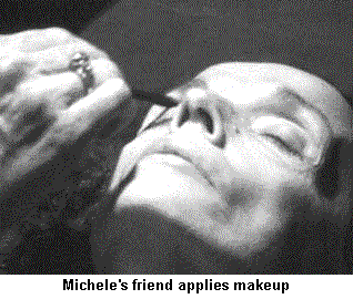 Michele's friend applies makeup