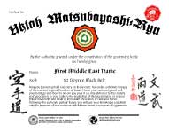 Custom Black Belt Certificate
